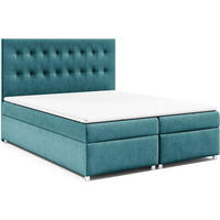 BOXBETT mit Bettkasten Trinity K-6 Bonellfederkern inkl. Topper - Hellblau, Holz/Holzwerkstoff (160/200cm) - Best For Home