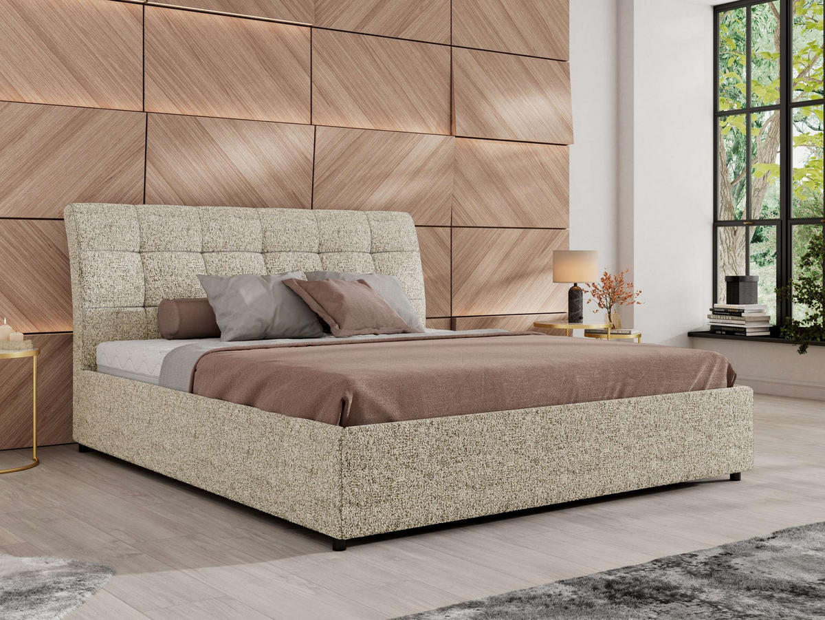 POLSTERBETT GALA CLASSIC 140/200 - Beige Strukture - ohne Matratze - Beige, Textil (140/200cm) - MKS