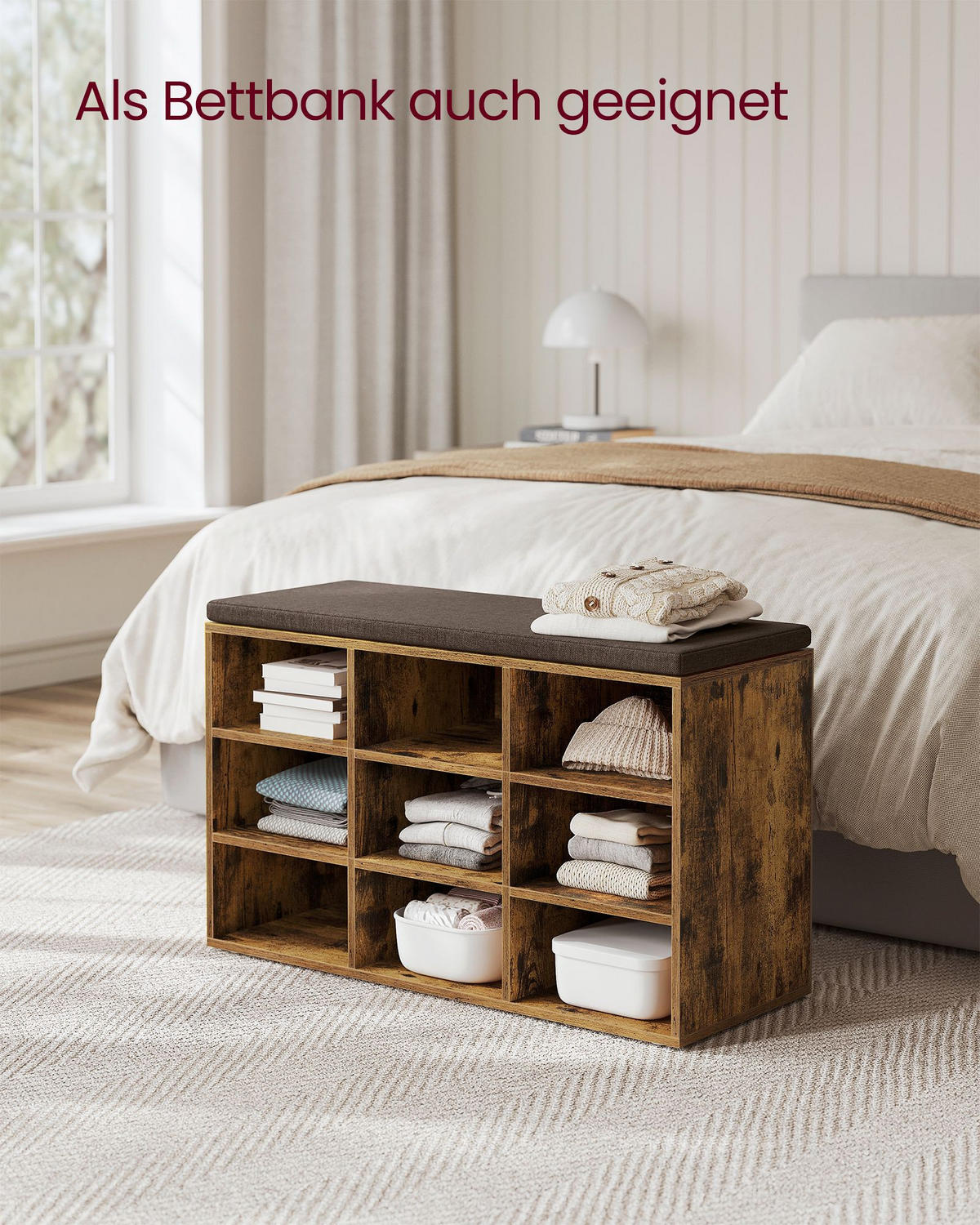 SCHUHBANK AGADIR - Braun, Holzwerkstoff (78.5/48/30.3cm) - Hansiro