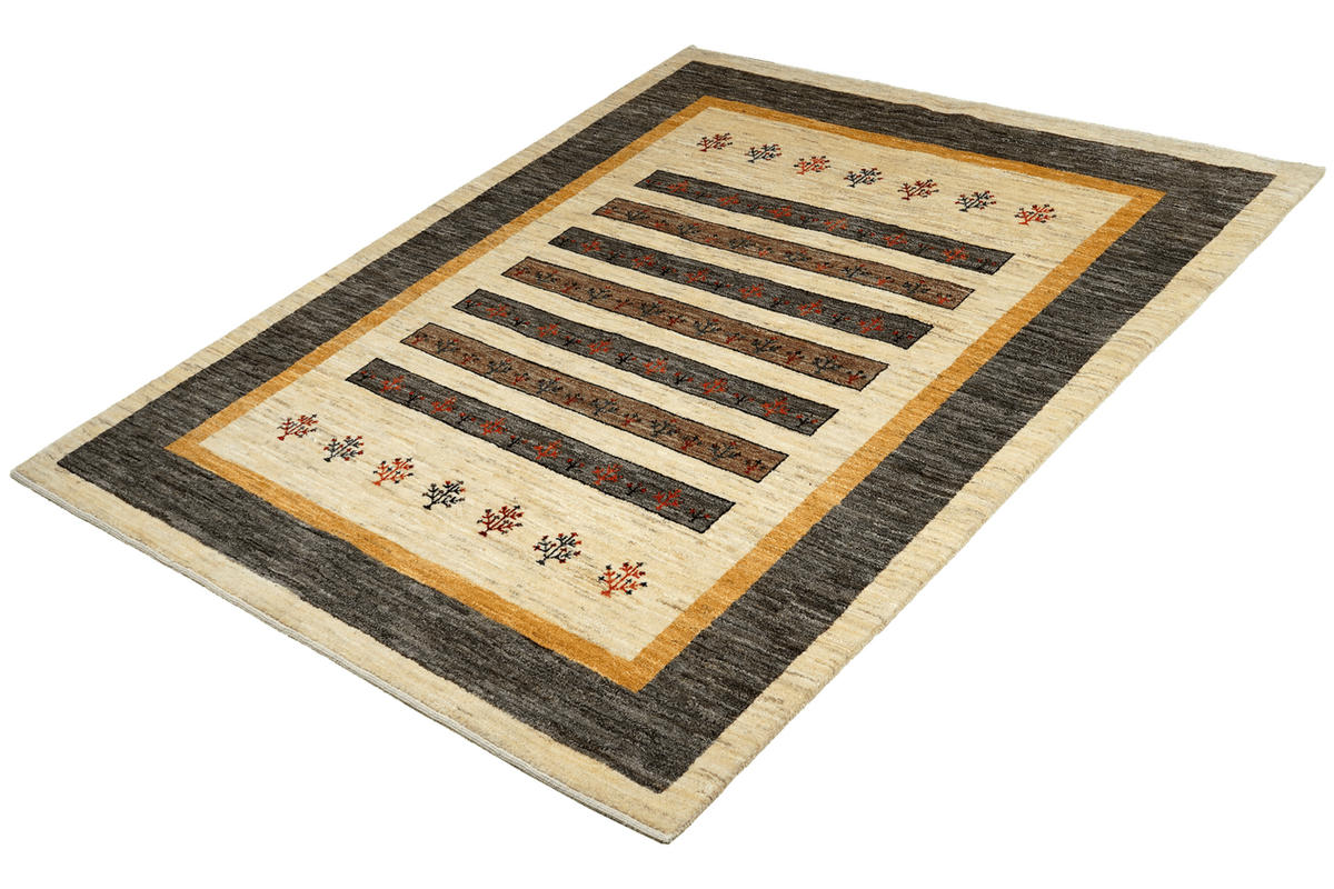 GABBEH-TEPPICH handgeknüpft Sonnat Beige 203/152 cm Schurwolle - Beige, Textil (152/203cm) - Looma