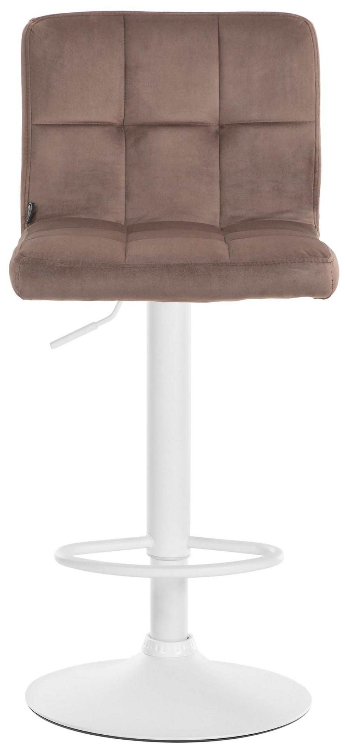 BARHOCKER 2er Set Samt braun - Weiß/Braun, Textil/Metall (46/94/47cm) - CLP