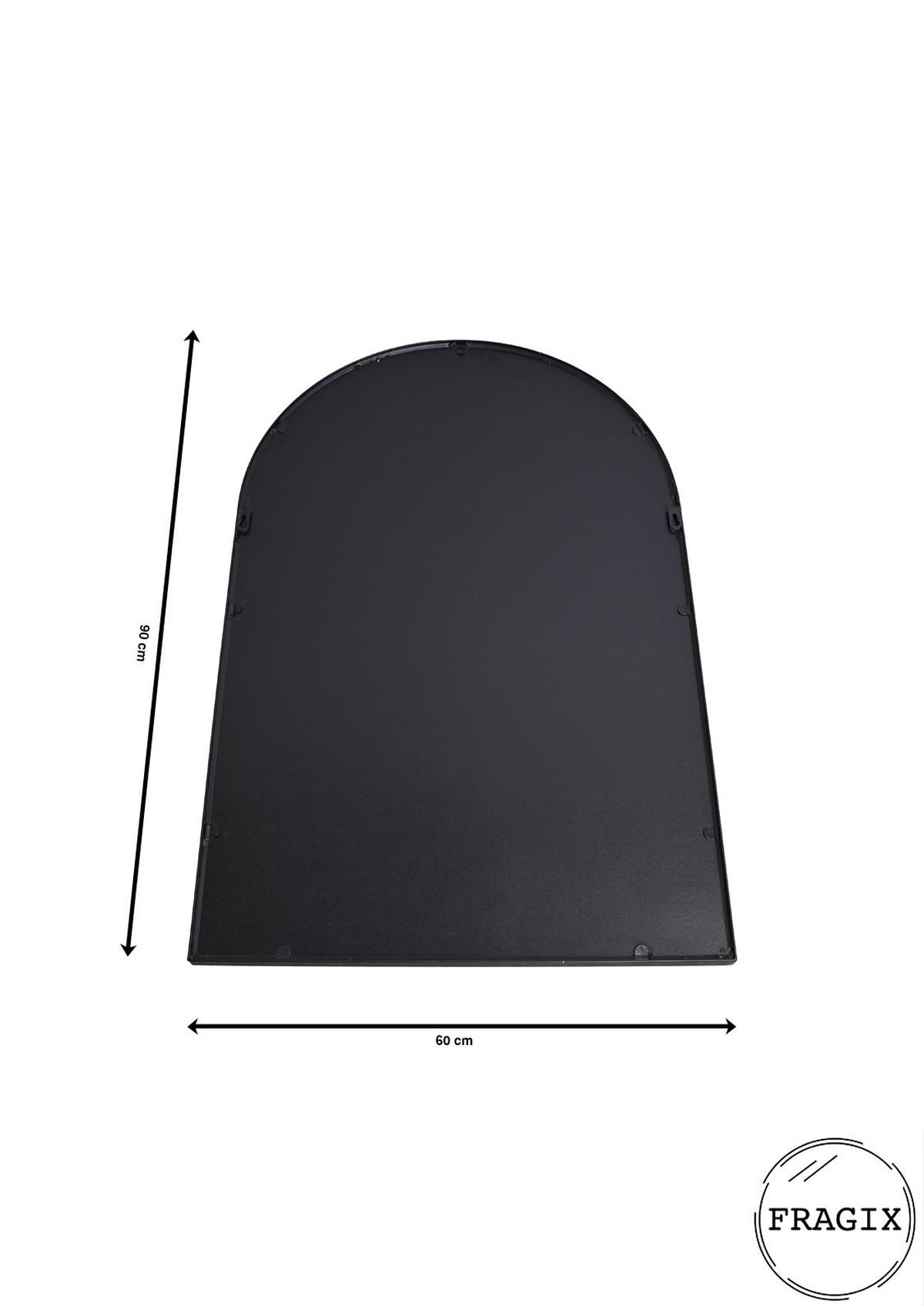 WANDSPIEGEL Ark Schwarz - Schwarz, Metall (60/90/4cm) - Fragix