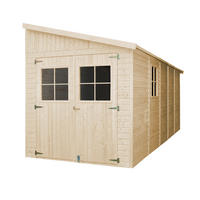 HOLZ-GARTHENHAUS (mit Seitenwand) - H244x216x514 cm/10,2 m2 - M341A - Beige, Holz (218/244/493cm) - Timbela