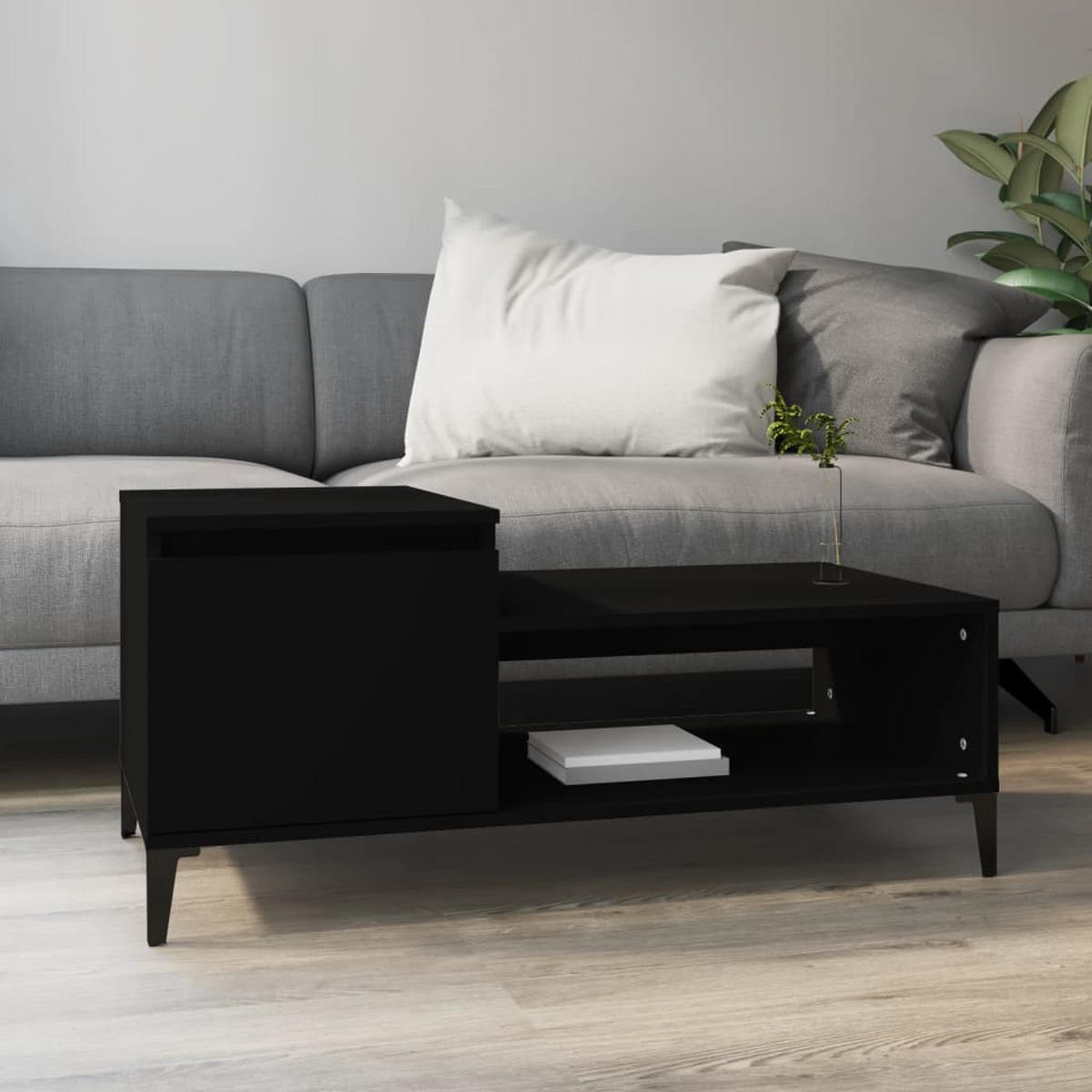 COUCHTISCH Schwarz 100x50x45 cm Holzwerkstoff - Schwarz, Holzwerkstoff (100/50/45cm) - furnicato