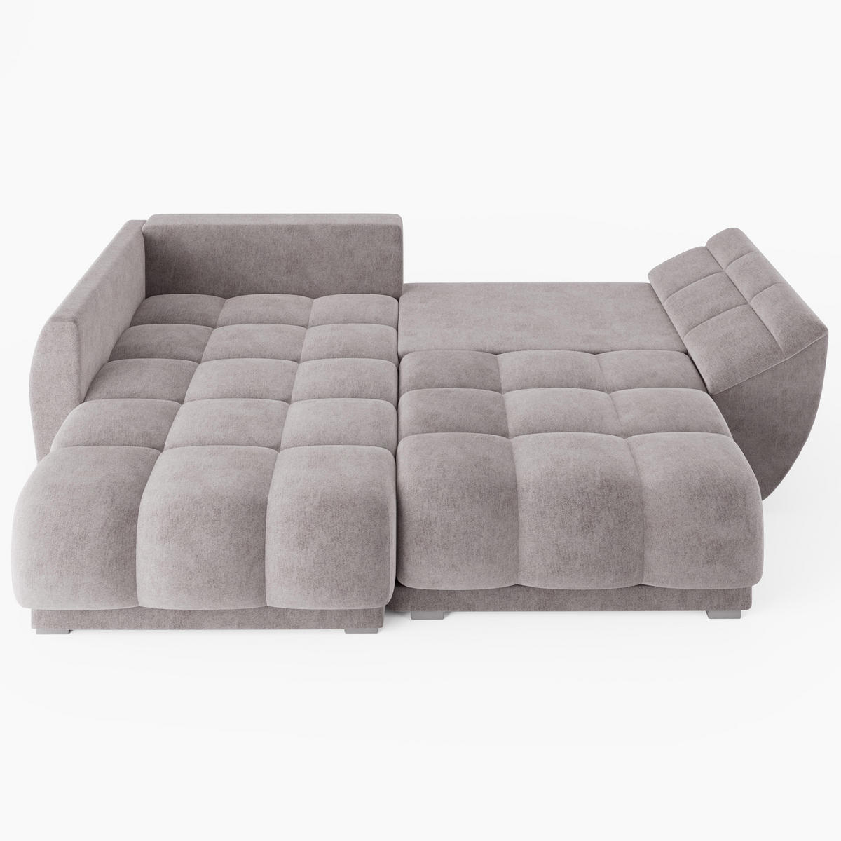ECKSOFA LARGO Links Blau Velours Premium L-Form Couch mit Schlaffunktion & Bettkasten - Blau/Schwarz, Holz (180/285cm) - Barchello