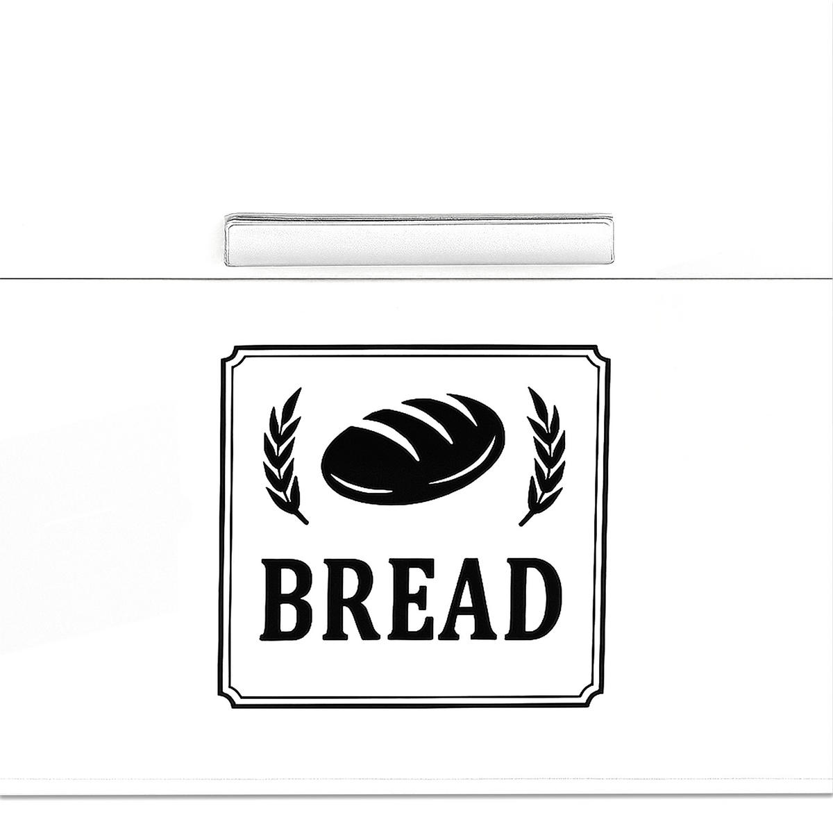 BROTKASTEN - Weiß, Metall (42/17/24cm) - Relaxdays