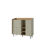 KOMMODE VETTA 125/115/42cm mit 2 Schubladen 2 Türen Hellgrün - Hellgrün, Holzwerkstoff (125/115/42cm) - MASSENO