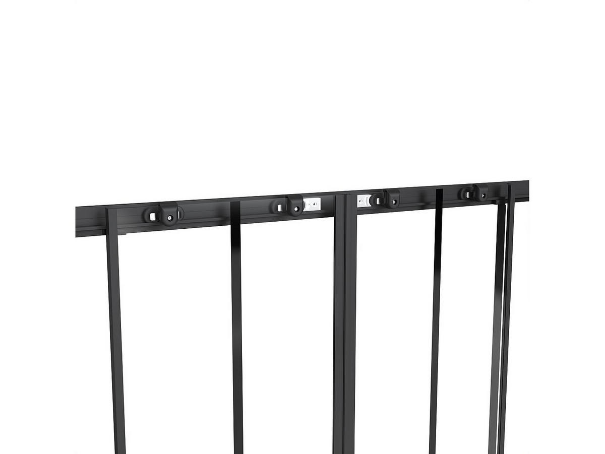 DUSCHTÜR Schiebetür doppelt - Metall matt Schwarz - Glas kalkabweisend - 120 x 195 cm - BAVIODA - Schwarz, Metall (120/195cm) - Vente-Unique