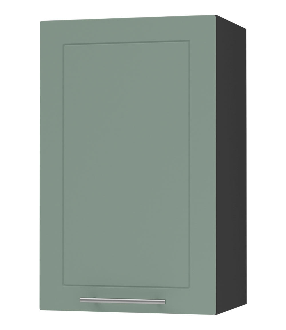 KÜCHENHÄNGESCHRANK Kvantum W2/45 Mint Matt / Schwarz Matt 45 / 32,5 / 72cm - Schwarz/Mintgrün, Holz/Holzwerkstoff (45/72/32.5cm) - Feldmann-Wohnen