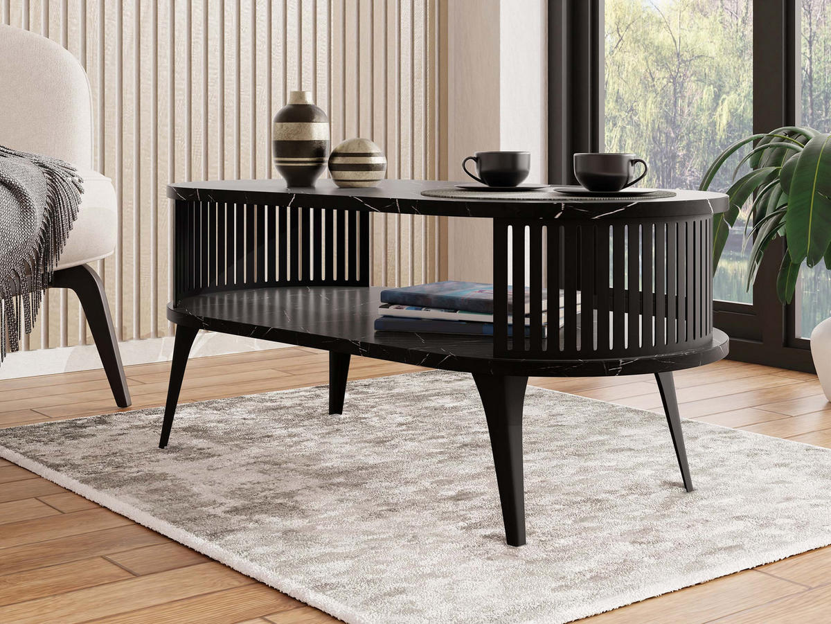 COUCHSITCH Roenni Oval - Multicolor/Schwarz, Holzwerkstoff/Metall (100/50/44cm) - MIRJAN24