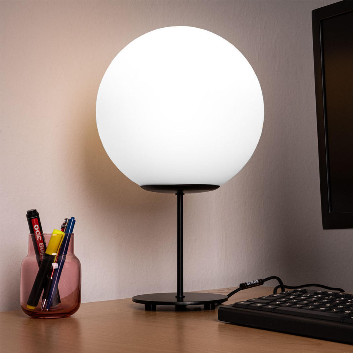 LED TISCHLEUCHTE Metall Schwarz - Schwarz, Glas (25/25/41.5cm)