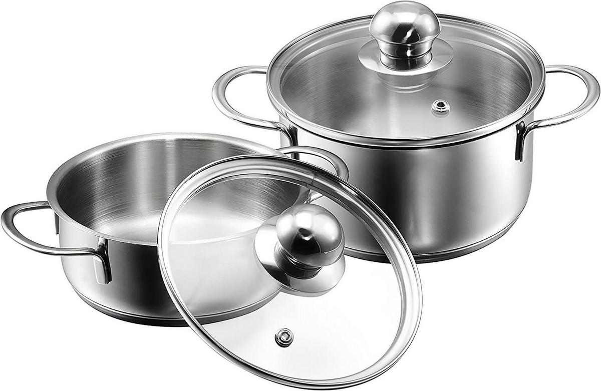 TOPFSET Parvus, Edelstahl, Induktion, 2-teilig, 14 + 14 cm - Edelstahlfarben, Metall - KOPF