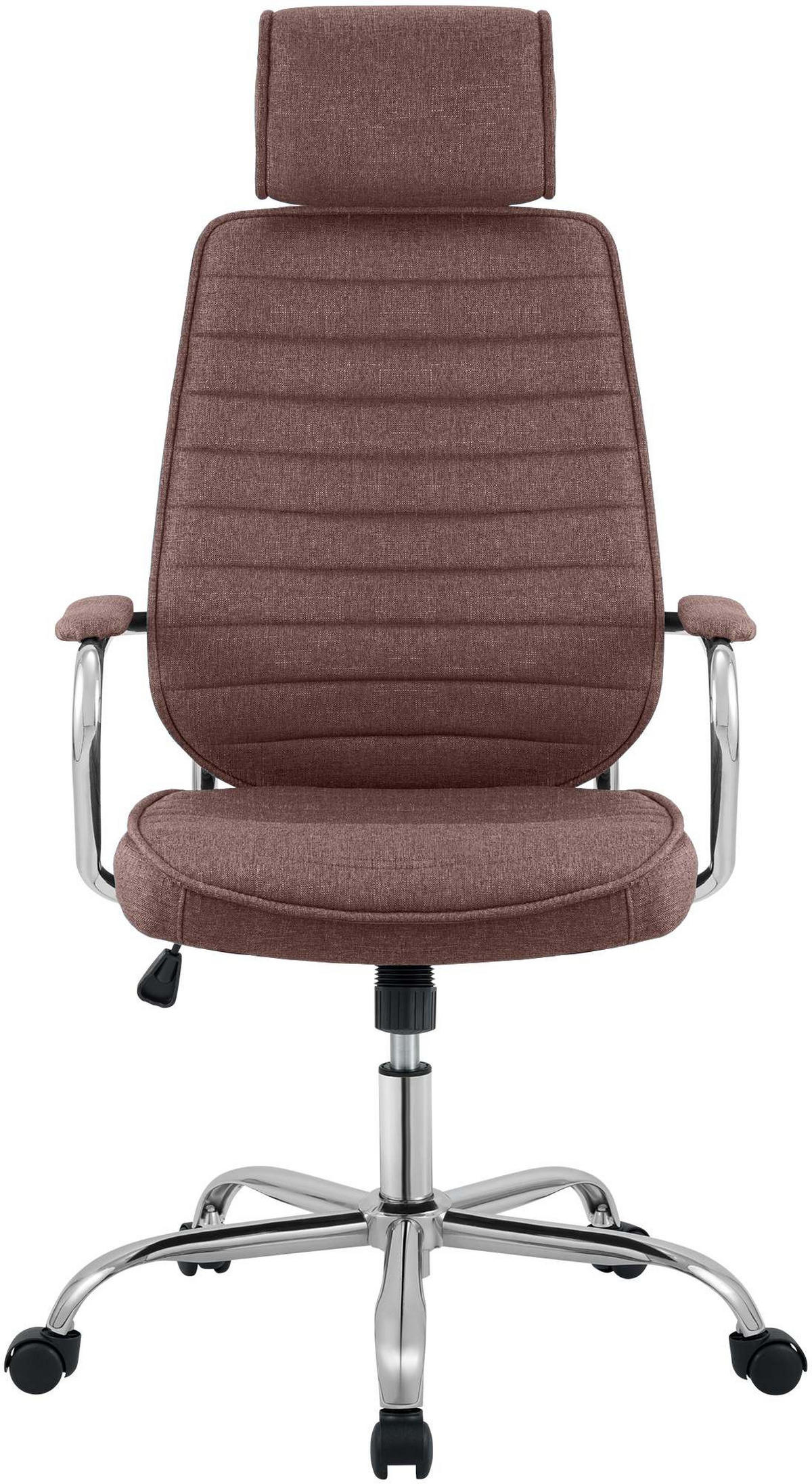CHEFSESSEL Stoff Braun - Chromfarben/Braun, Textil/Metall (60/117/67cm) - CLP