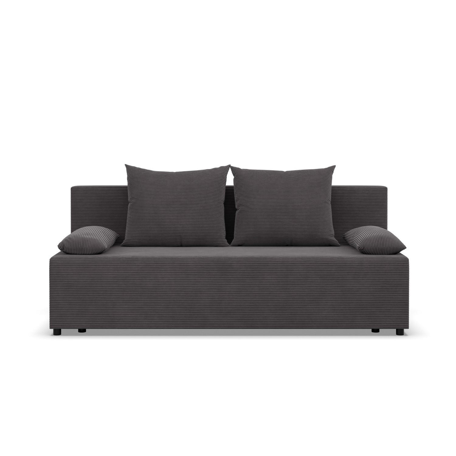 SOFA 3-SITZER MIT SCHLAFFUNKTION FERMO Dunkelgrau - Dunkelgrau, Textil (92/95/191cm) - Mebligo