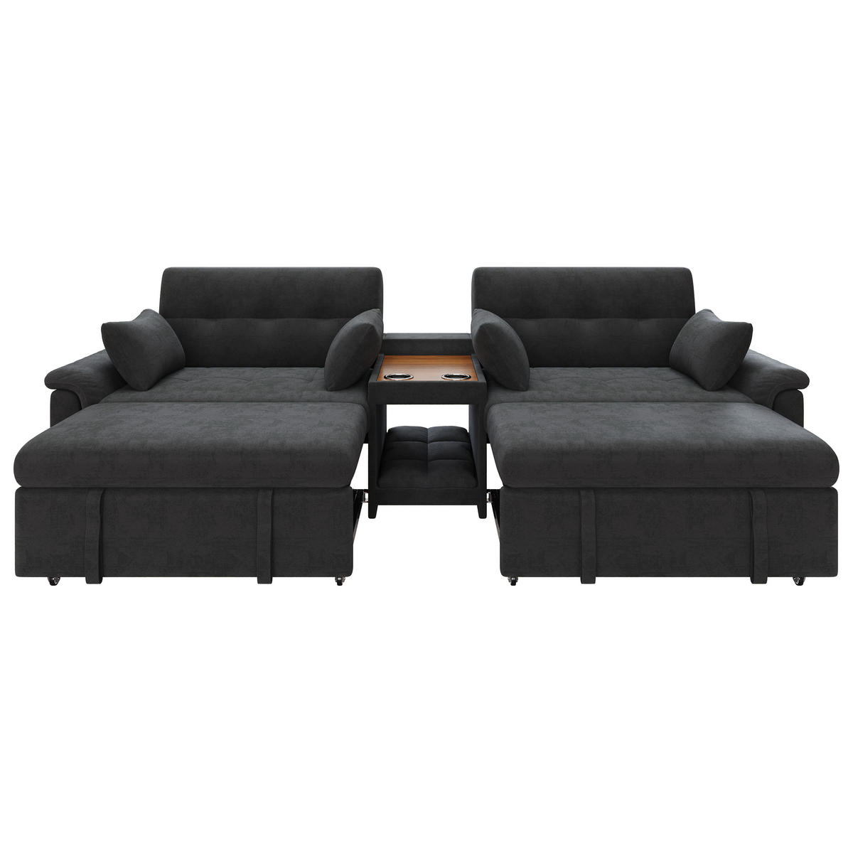 SEDACÍ SOUPRAVA, rozkládací, šenil, šedá, 284 cm - tmavě šedá, textil (284/89/138cm) - FLIEKS