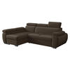 ECKSOFA Boston Mini, Seite: Links - LC+2R - Chromfarben/Braun, Holz/Textil (255/170cm) - MIRJAN24