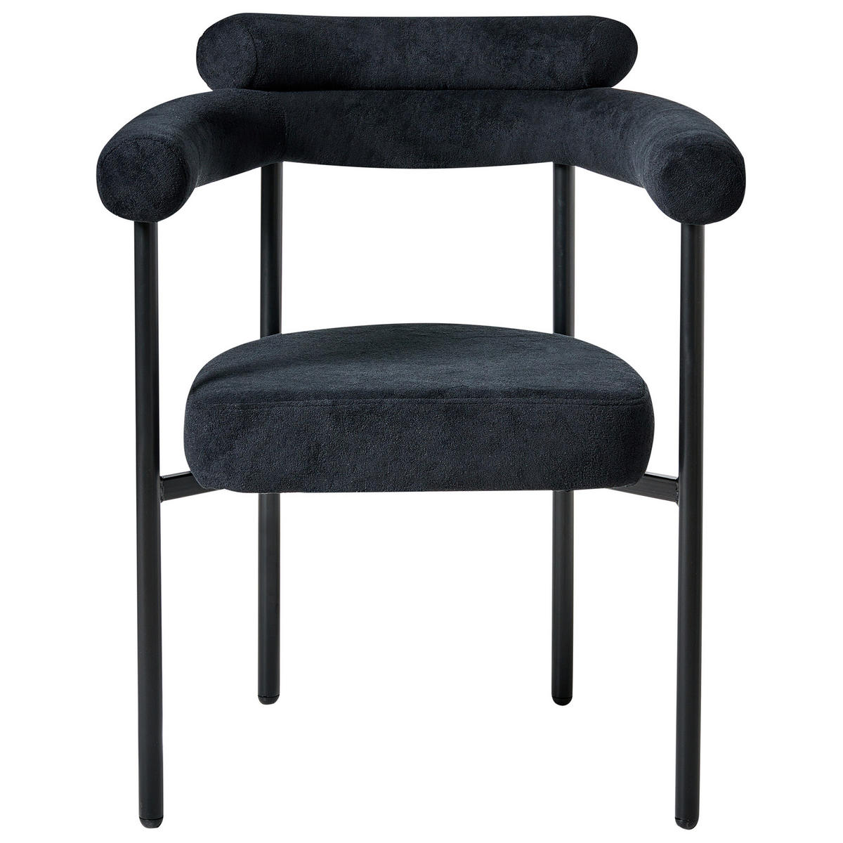 ESSZIMMERSTUHL 2er Set Stoff Schwarz Lyney - Schwarz, Textil (70/83/59cm) - Beliani
