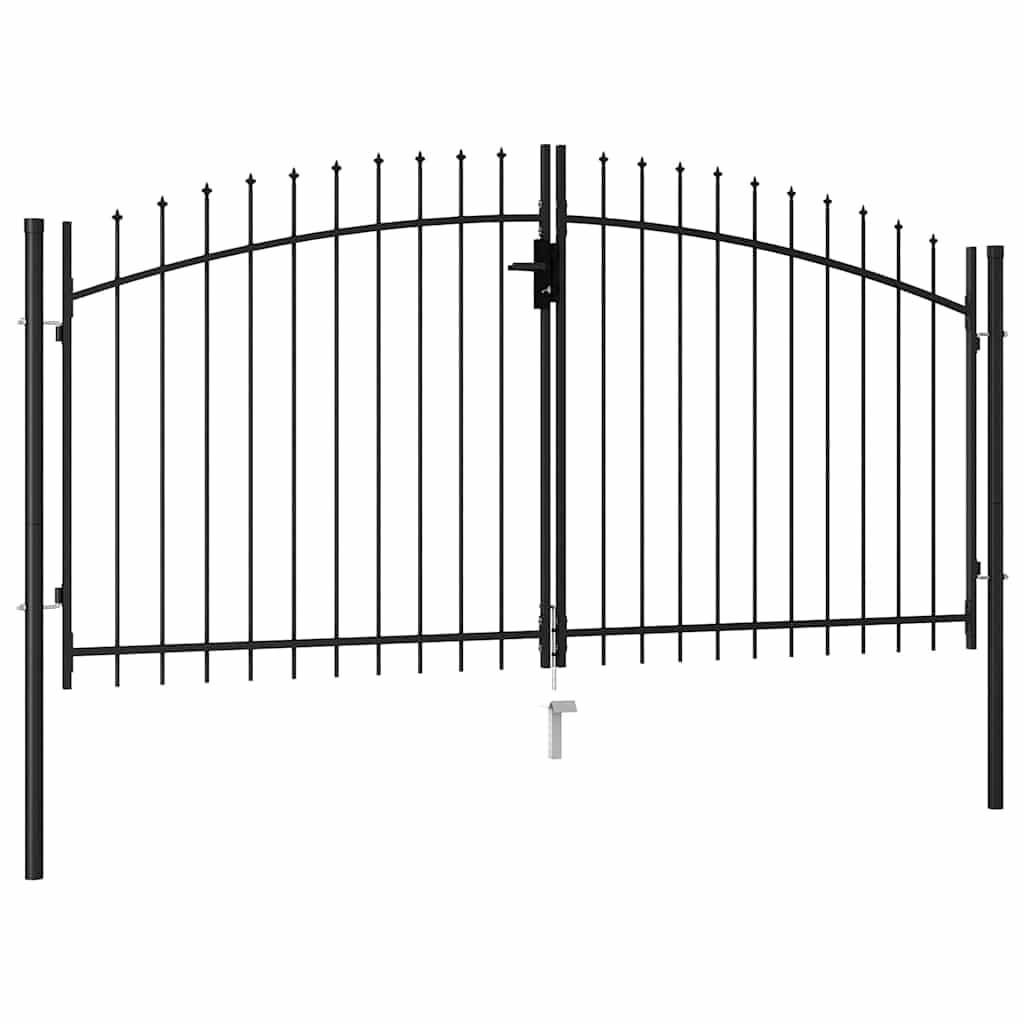 vidaXL Zauntor Schwarz 4x199.5 cm