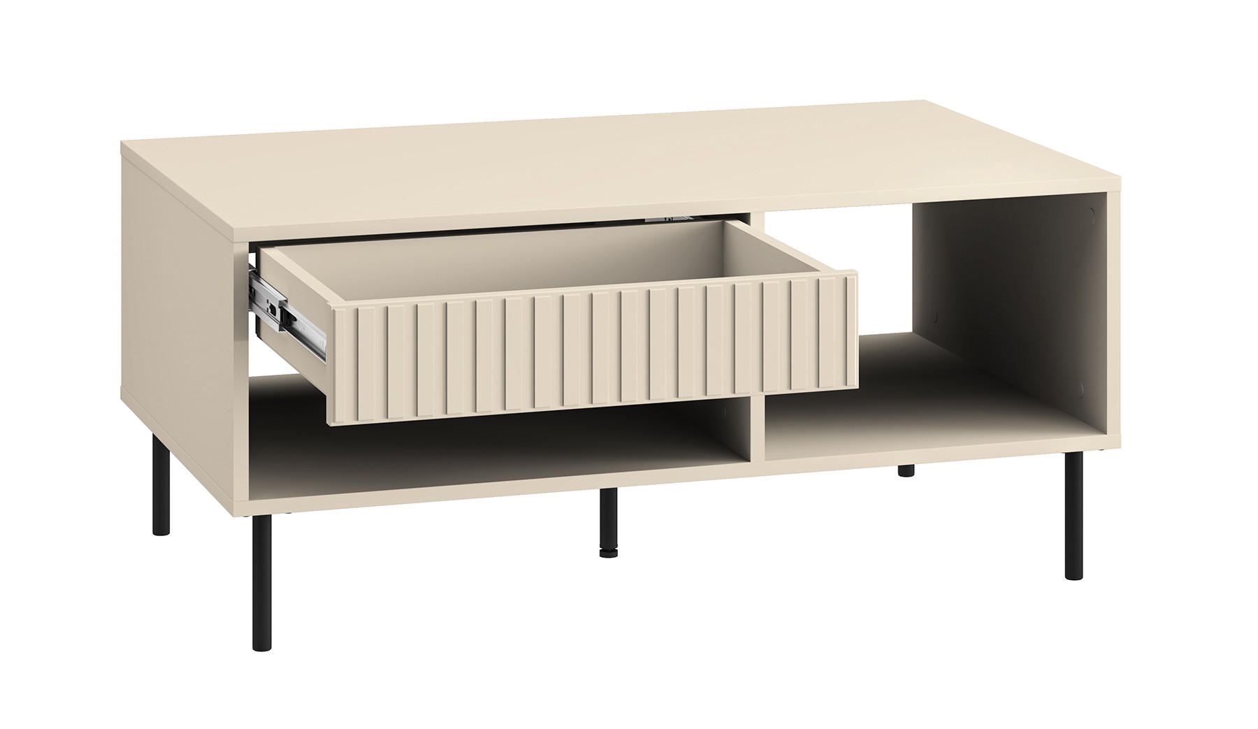 Thumbnail - Feldmann-Wohnen Couchtisch, Braun, Holz, 1 Schubladen, Rechteckig,Rechteckig, rund, 100x45x60 cm, Wohnzimmer, Wohnzimmer...