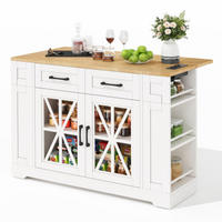 KÜCHENINSEL weiß-Neutral aus MDF mit klappbarer Erweiterungsplatte, Steckdosen und Laufrollen 120 × 40(65) × 92 cm - Weiß, Holzwerkstoff (120/92/65cm) - Luhomfu