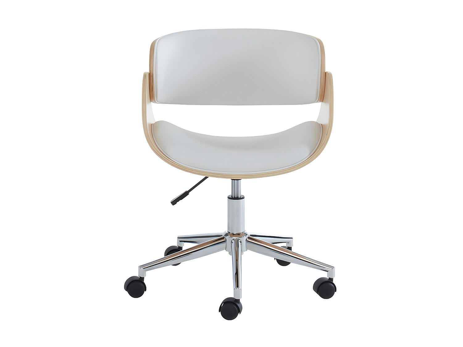BÜROSTUHL ohne Armlehnen - 53 cm x 52 cm - kunstleder - naturfarben hell, weiß Jelsa - Naturfarben/Weiß, Leder (53/85/52cm) - Vente-Unique