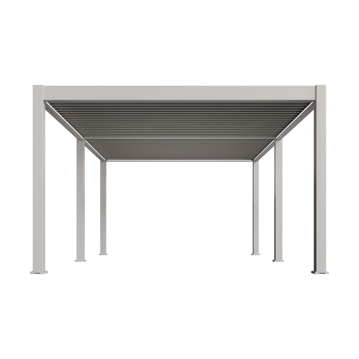 PERGOLA Deluxe Plus Elektrisch Pavillon Terrassenüberdachung Alu LED 4 x 6 m - Beige, Metall (400/255/600cm) - WEIDE