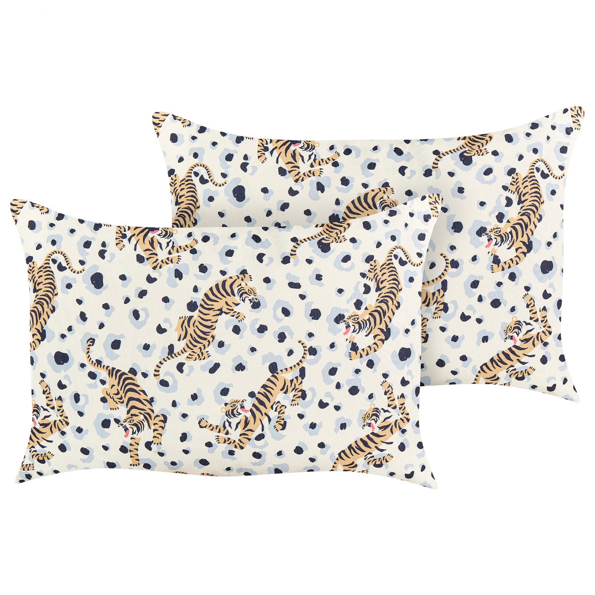 GARTENKISSEN 2er-Set Tigermotiv mehrfarbig 40/60 cm Arenzano - Multicolor, Textil (40/60cm) - Beliani
