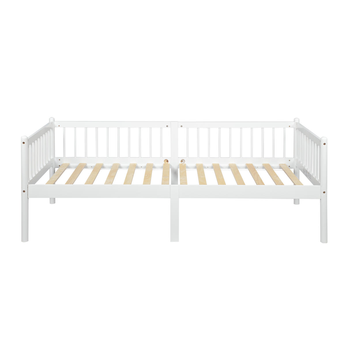 TAGESBETT 90x200 cm Massivholz, Einzelbett mit Lattenrost, Weiß - Weiß, Holz/Holzwerkstoff (90/200cm) - LVHOM
