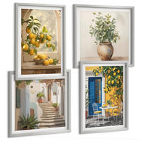 BILDER SET 4er Set - 50x50 cm & 40x60 cm Silberner Rahmen - Architektur der Zitronenstadt - Silberfarben, Kunststoff (50/50cm) - TULUP