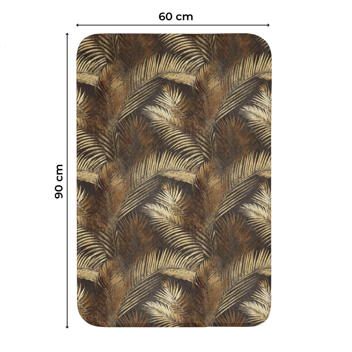 WC PŘEDLOŽKA Tropical - Listy - zlaté 60x90 cm - zlatá, textil/plast (60/1cm) - OnlyWow
