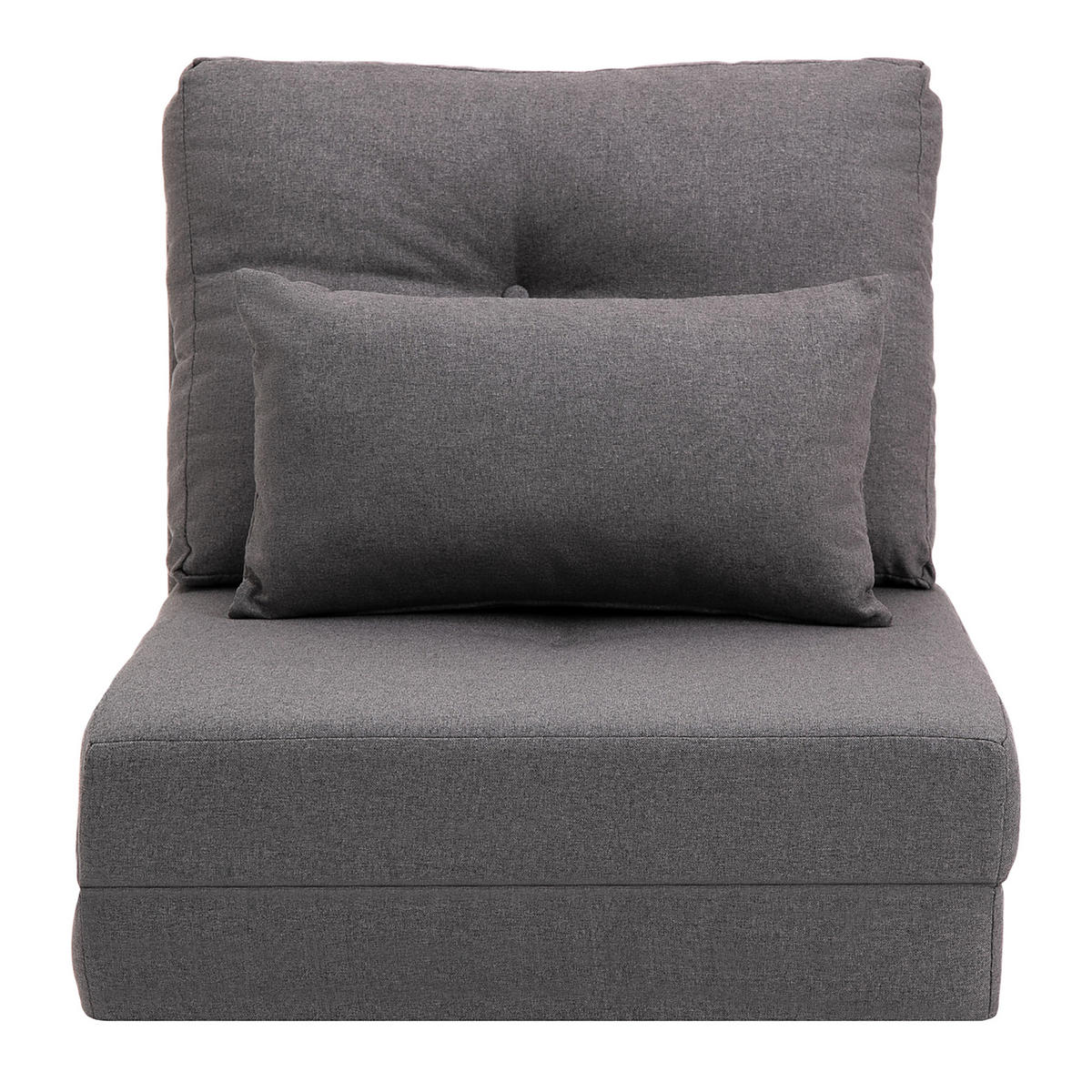 SCHLAFSESSEL DE-08213 2-in-1 mit abnehmbarem Kissen Dunkelgrau - Dunkelgrau, Metall (60/56/80cm) - ComfortXL