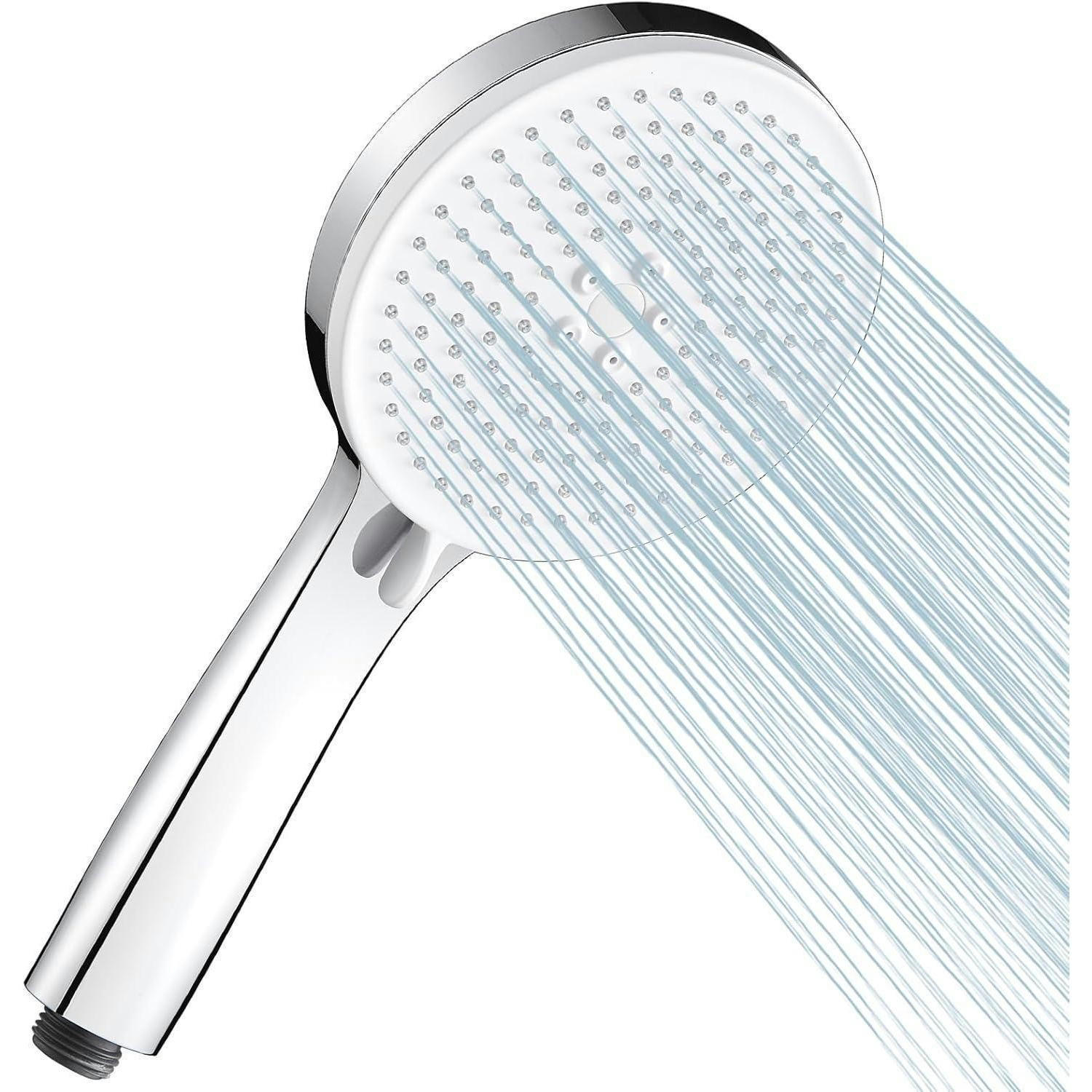 HANDBRAUSE Wassersparend 5 Strahlarten Chrom - Silberfarben, Kunststoff (13/12.7/27.5cm)