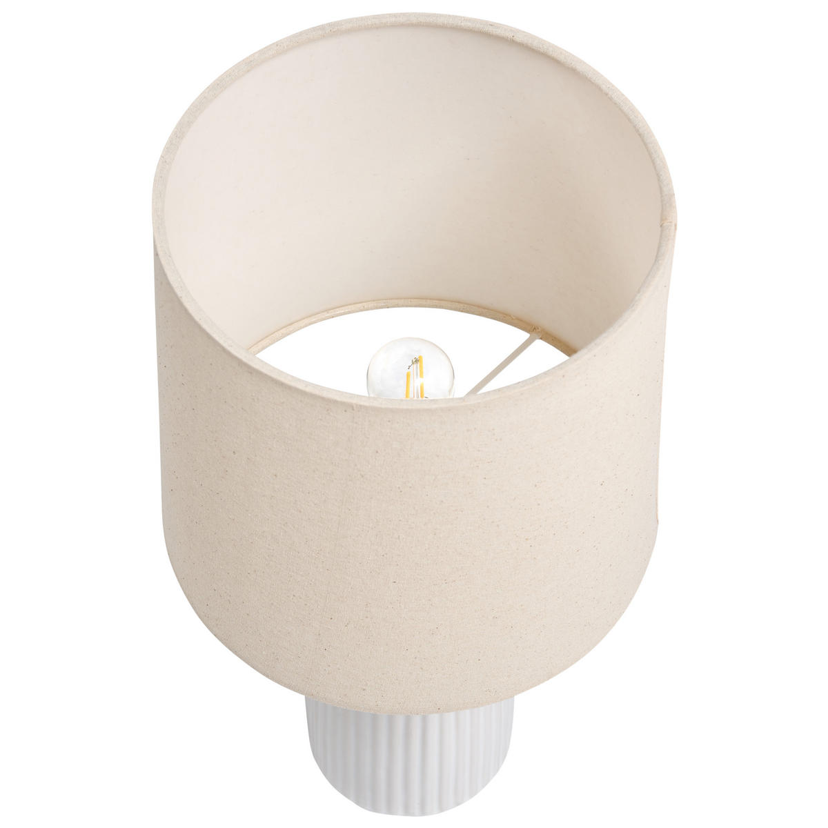 TISCHLAMPE Keramik Cremeweiß Saliente - Creme, Stein (26/26/50cm) - Beliani