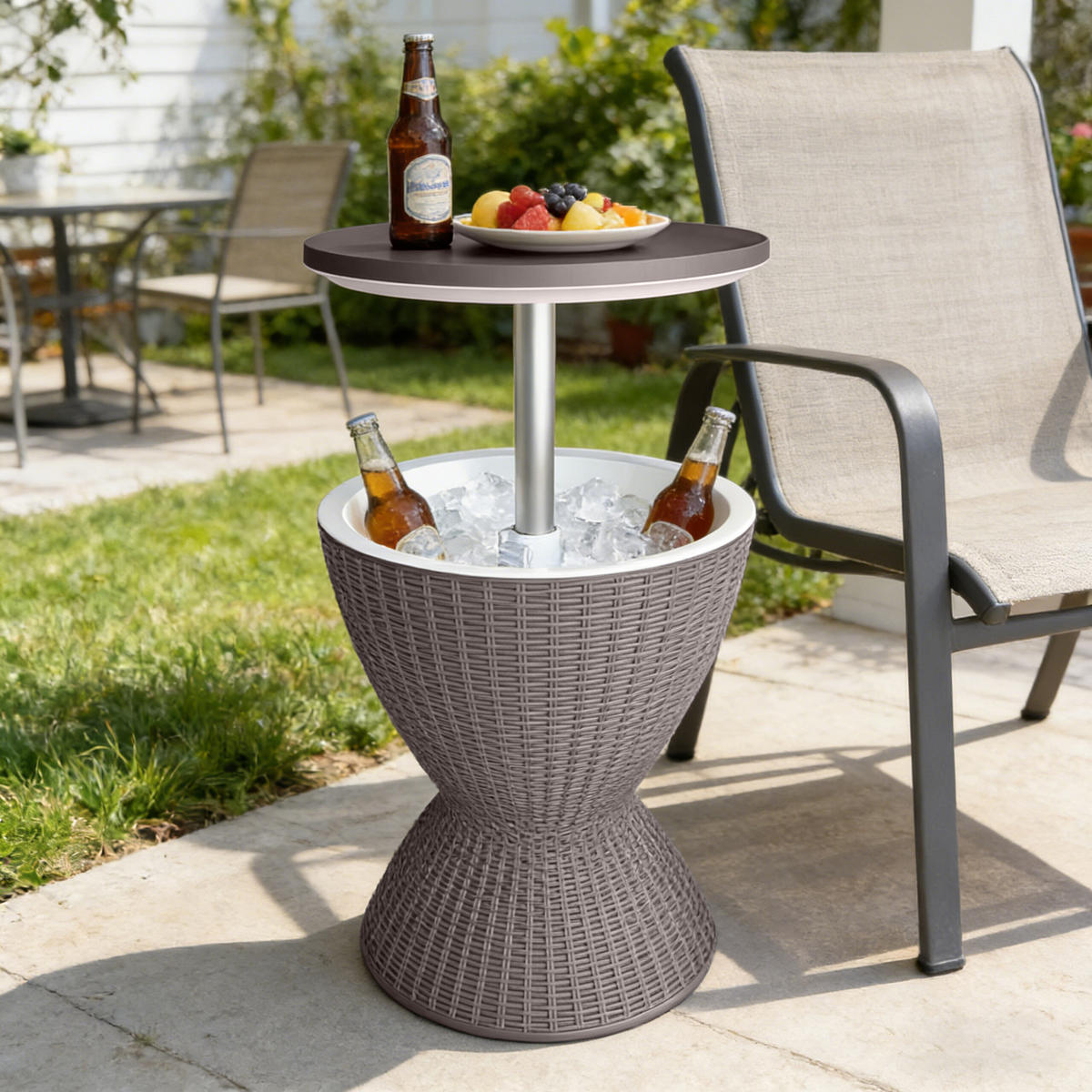 HLADNI bar - siva, metal/plastika (48.5/48.5/82cm) - Relaxdays