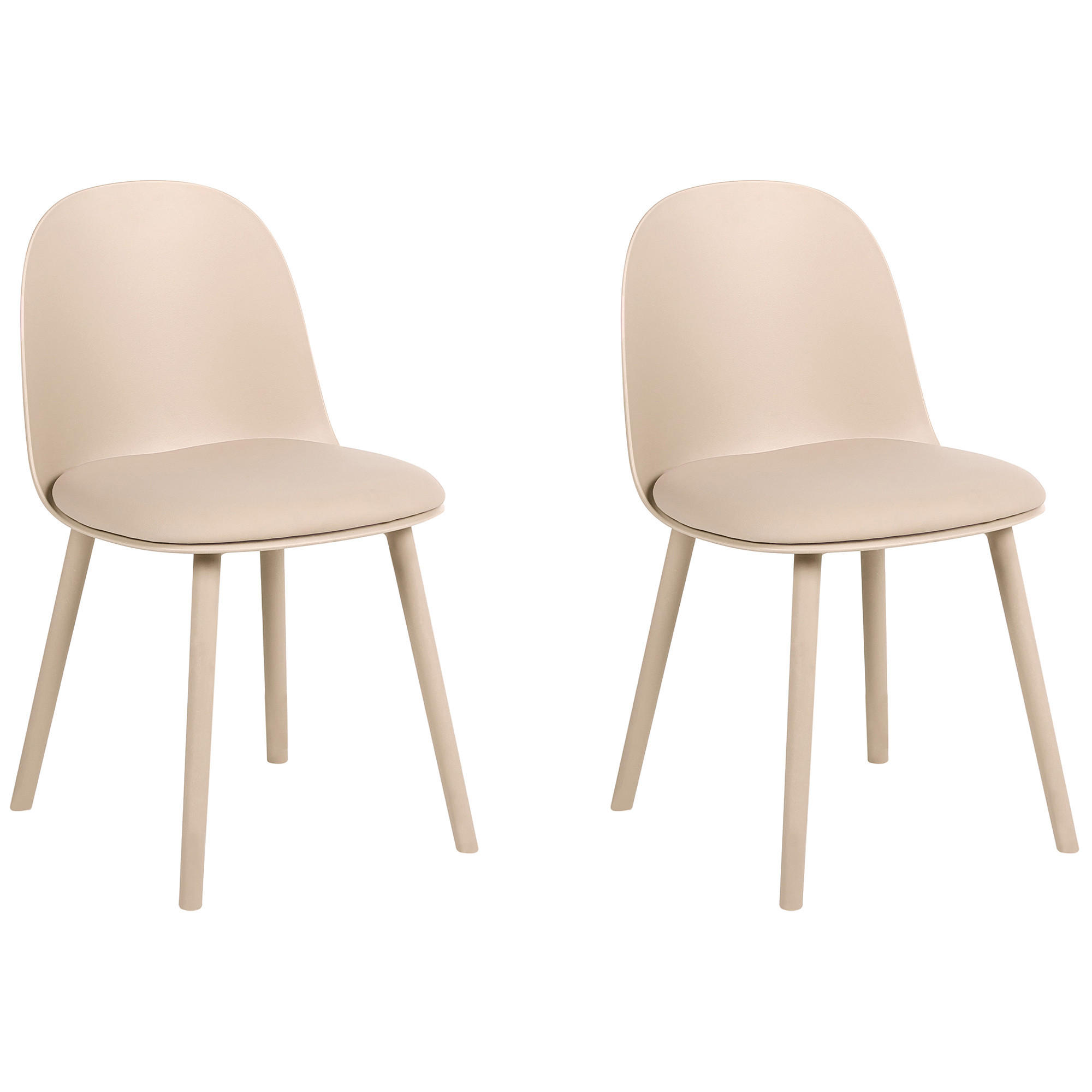 SCAUN DE BUCĂTĂRIE set de 2 piele ecologică bej Ankeny
