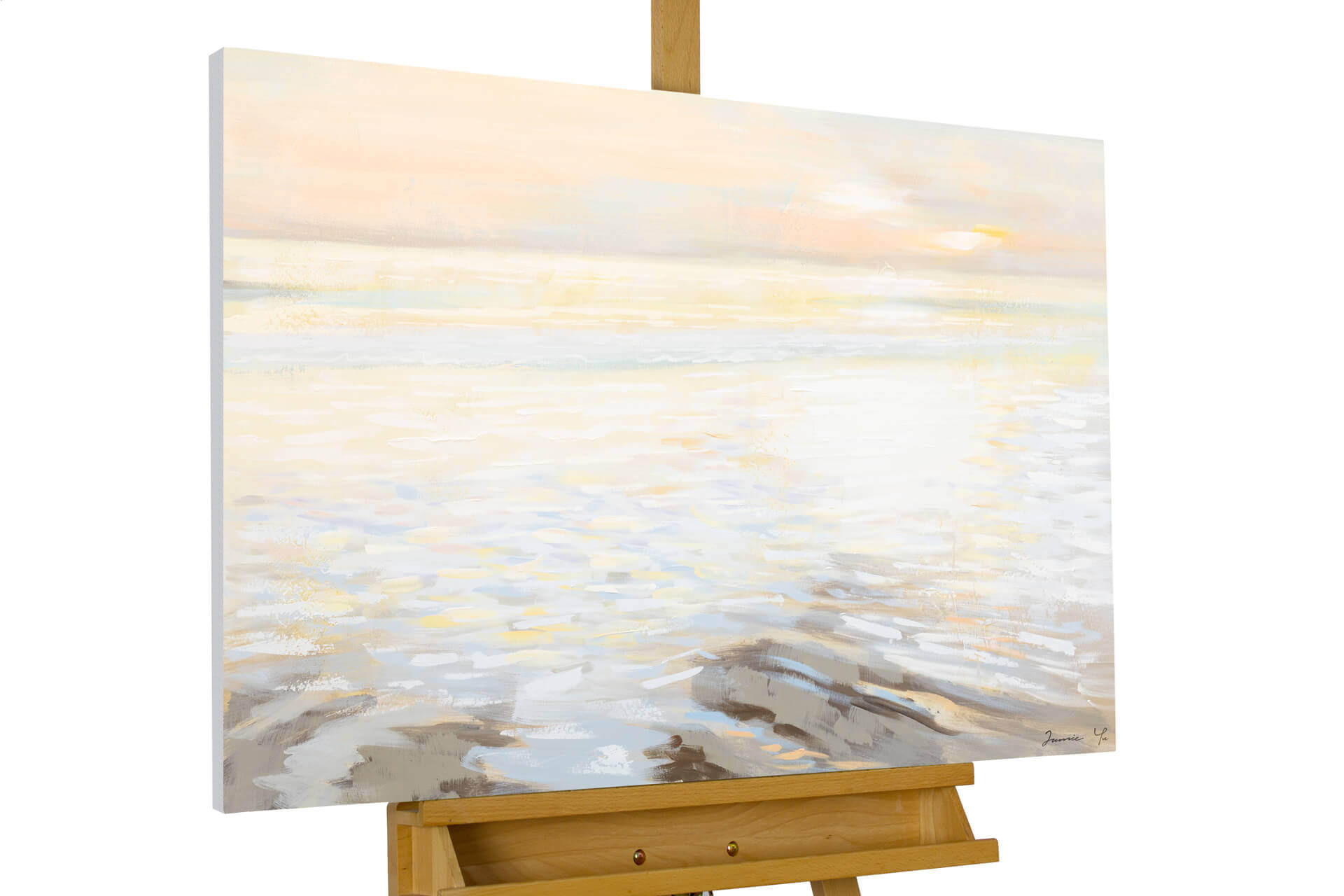 ACRYLBILD HANDGEMALT 100/75 cm - Beige, Holz/Textil (100/75cm) - KUNSTLOFT
