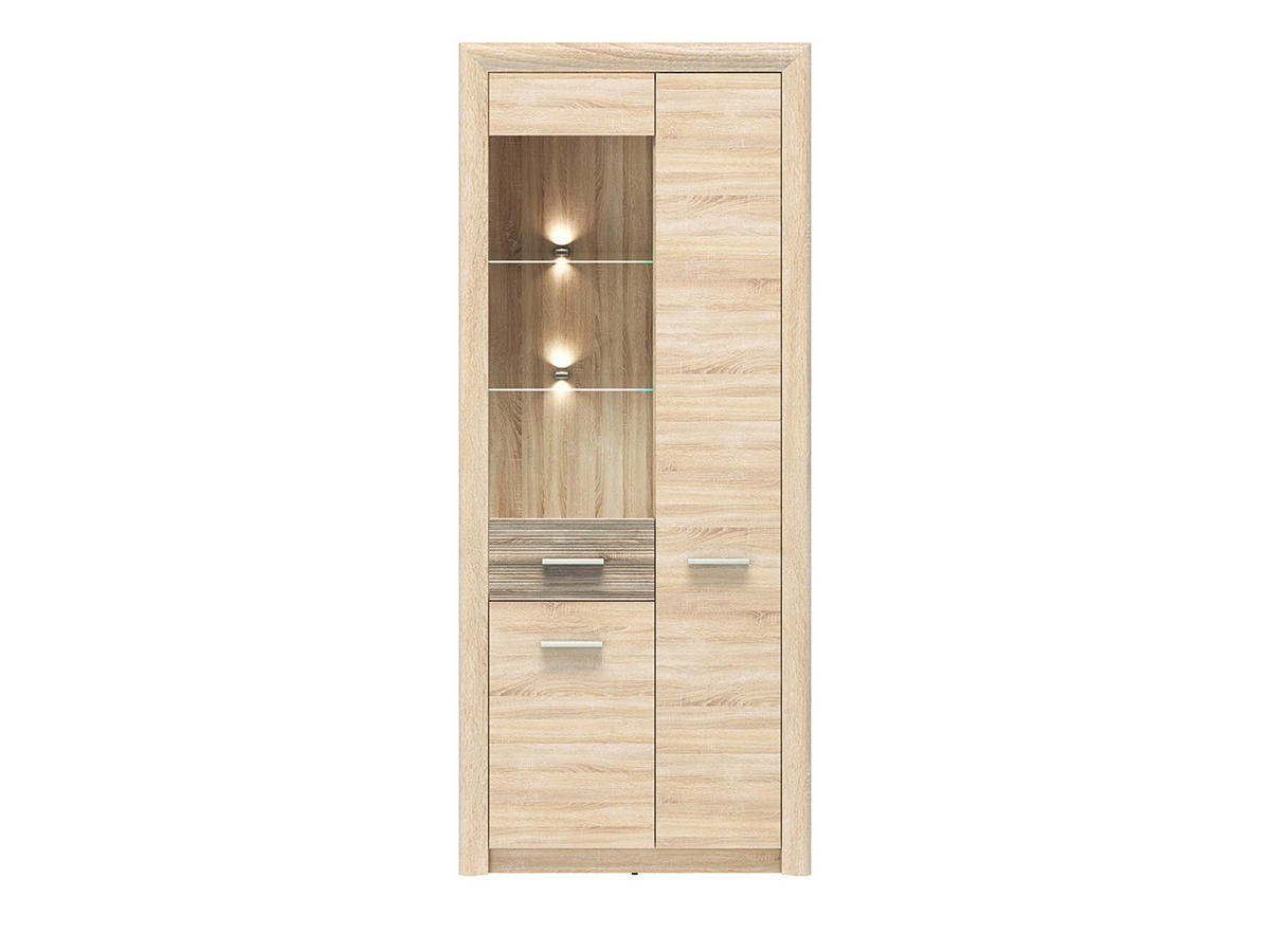 VITRINE – 55 cm – Castel – Sonoma Eiche – VT-001 - Sonoma Eiche, Holzwerkstoff (55/201/43cm) - hi-markt