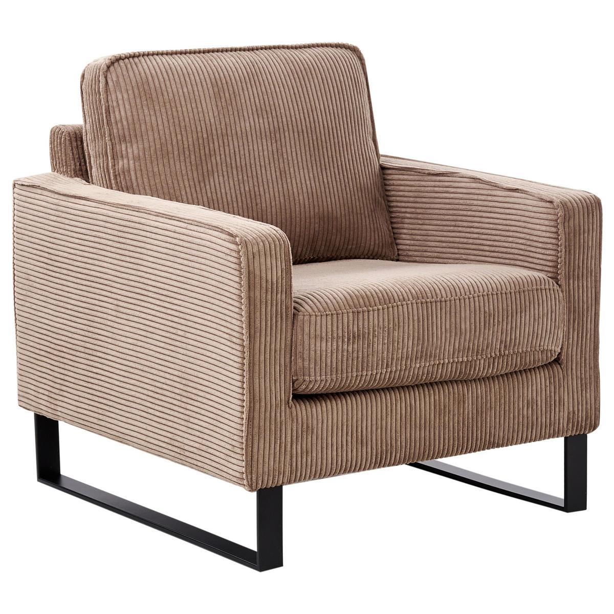 SESSEL Beige Vind - Beige/Schwarz, Textil (79/82/85cm) - Beliani