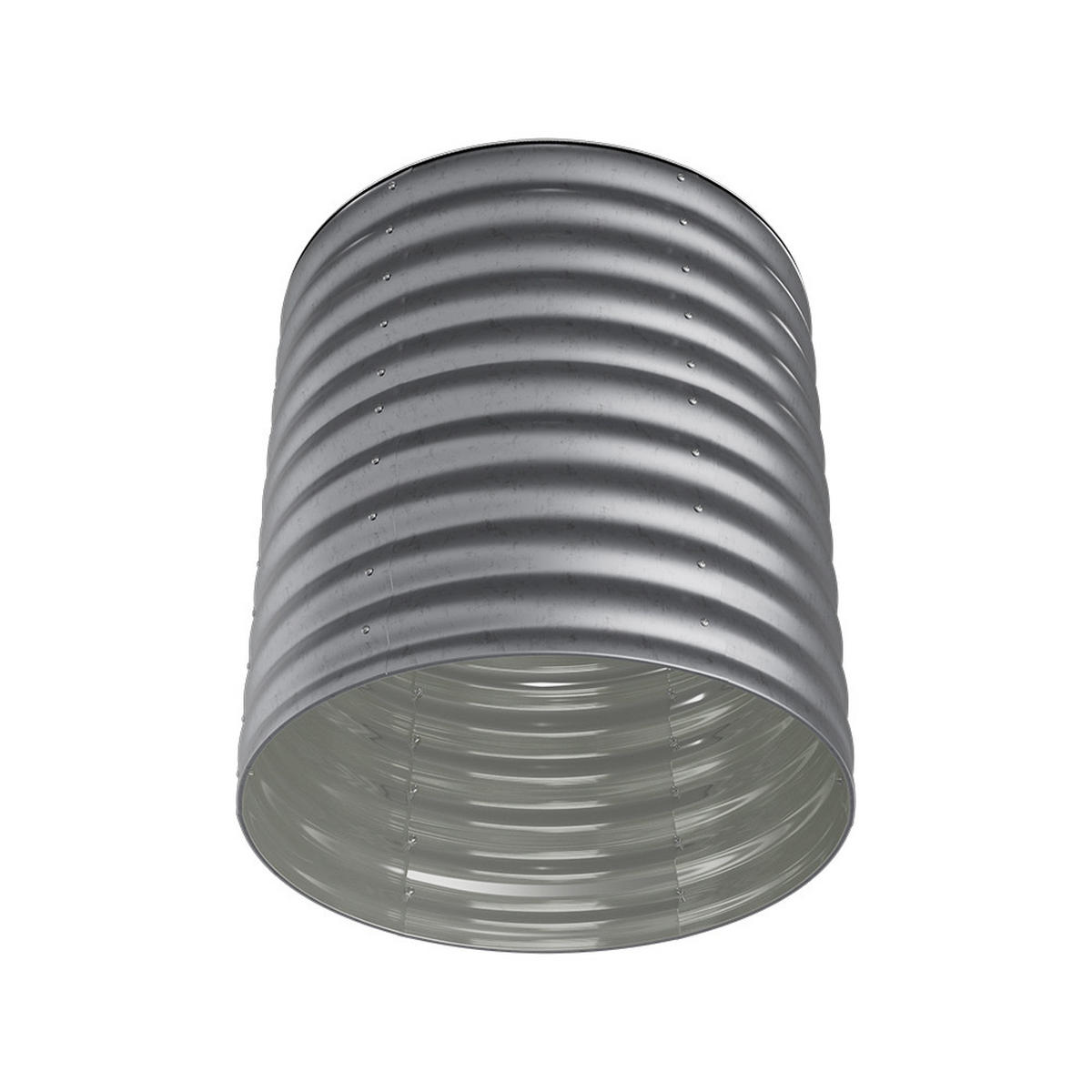 HOCHBEET-PFLANZKASTEN aus verzinktem Stahl in verzinkten Silber Zylindrischen Blumenkasten für Garten Balkon rund langlebig rostfest 80 × 80 × 80 cm - Silberfarben, Metall (80/42/80cm) - Livingandhome