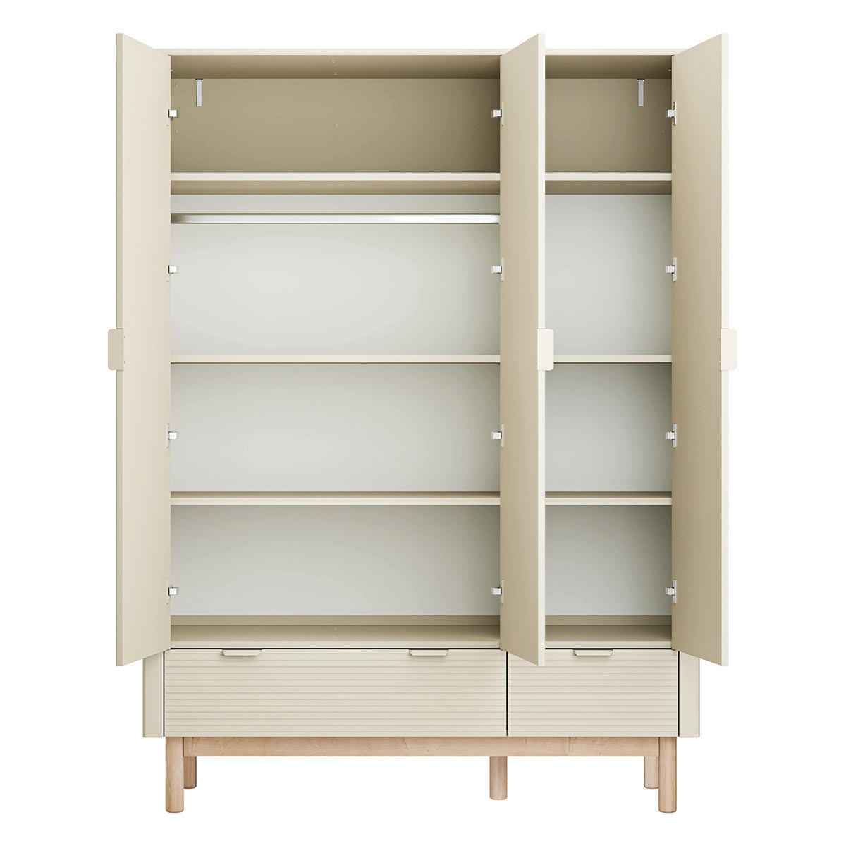 OMARA 3 vrati Miloo Šampanjec - bež, leseni material (144/198/52.5cm) - Petits-meubles