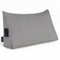 KEILKISSEN Frost Grey, 70/40/20 cm, Cord - Dunkelgrau, Textil (70/20cm) - Dreamroots