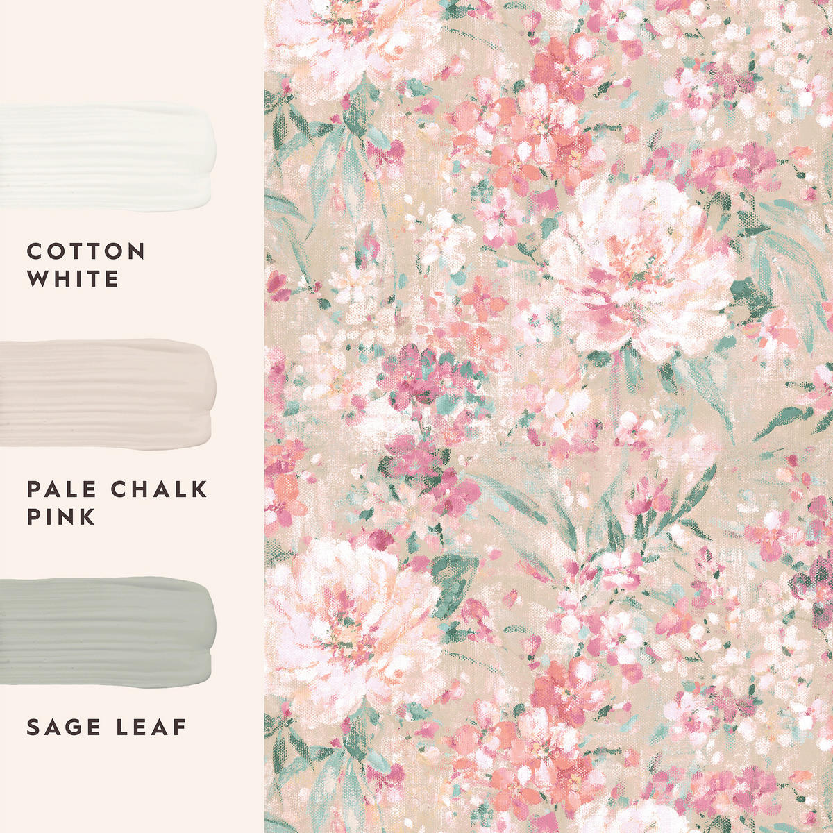 VLIESTAPETE Gemalte Blumen - Pink, Papier/Kunststoff (52/1000cm) - LAURA ASHLEY