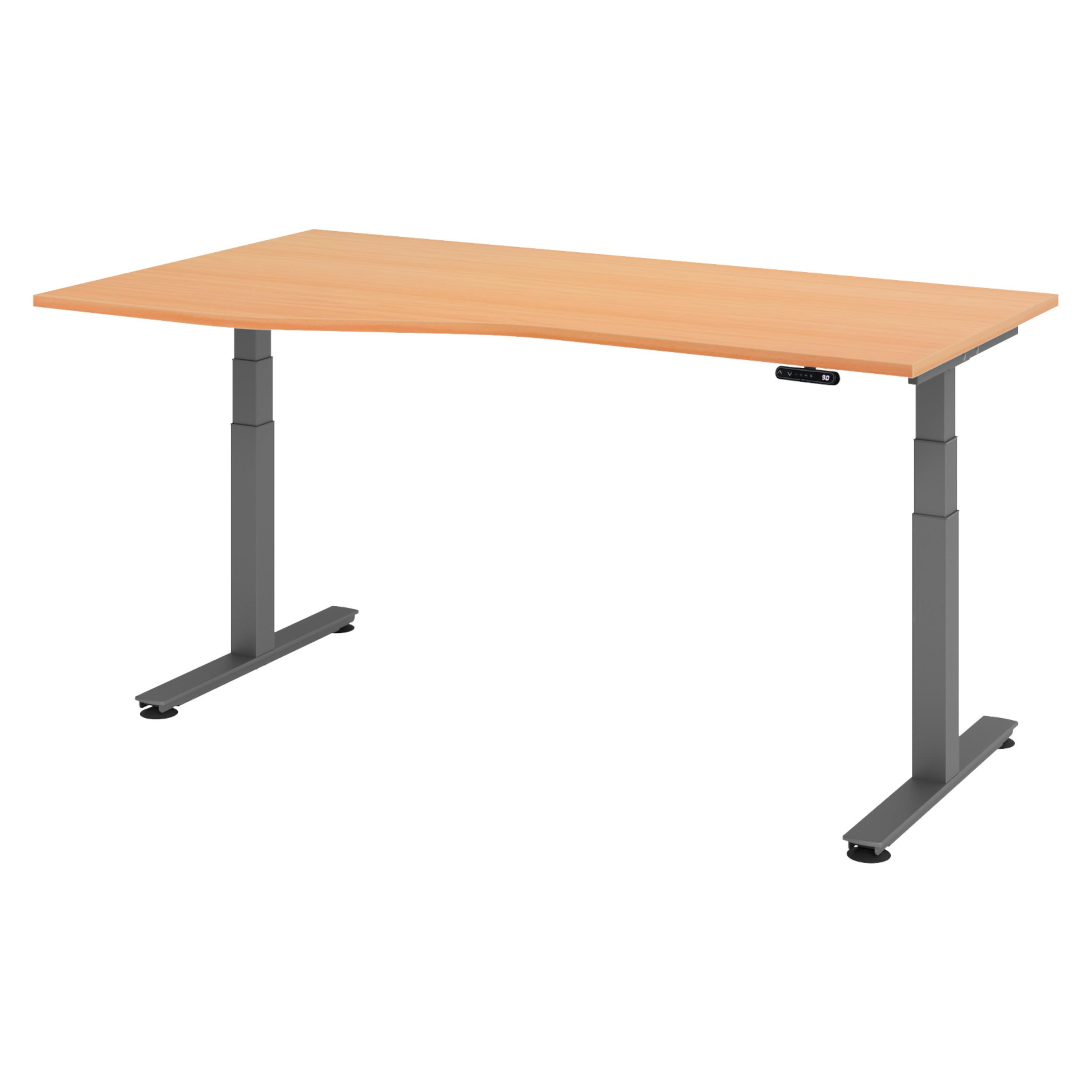 bümö Schreibtisch Buche, Graphit 180x74x100 cm