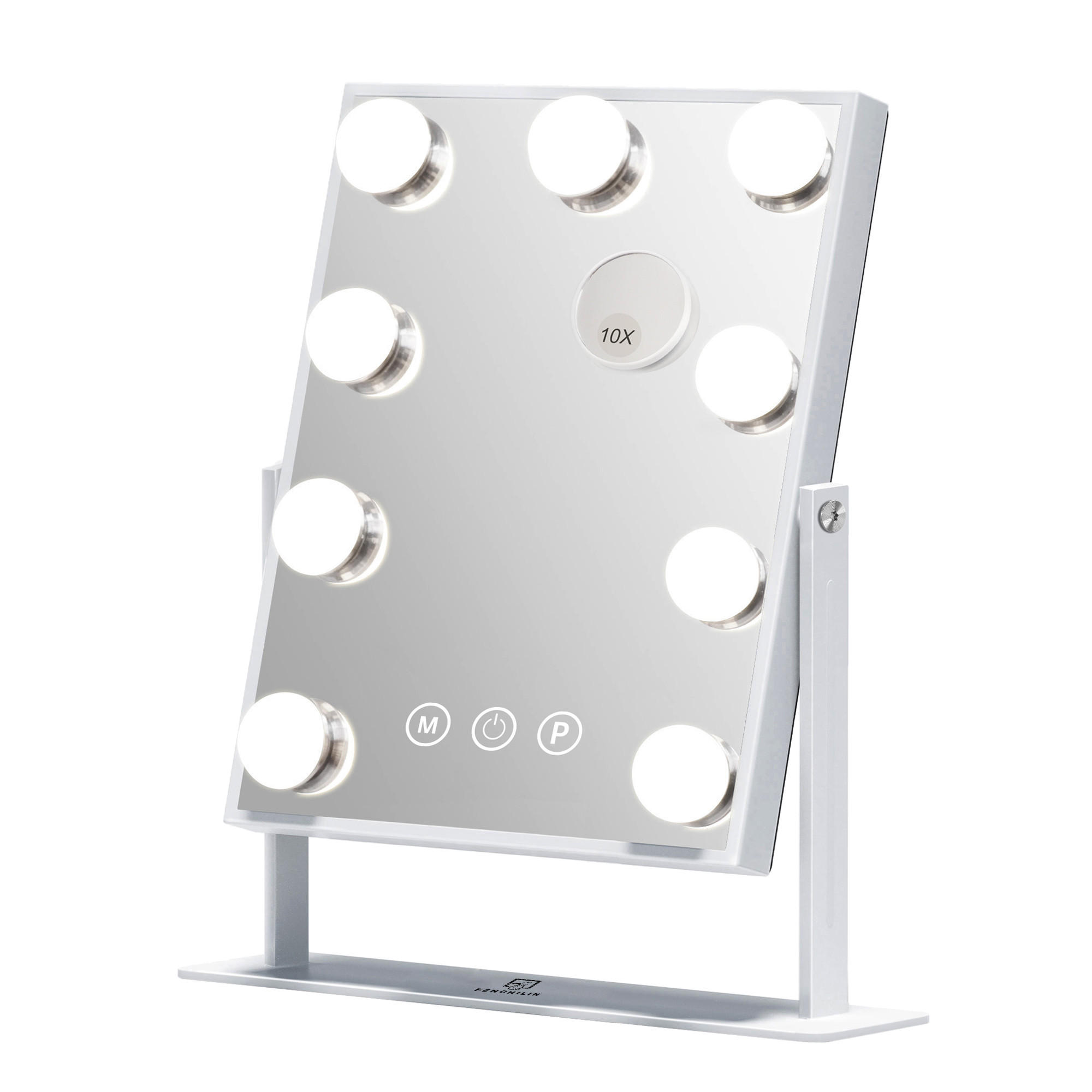 SCHMINKSPIEGEL mit LED-Beleuchtung weiß 25/30 cm - Weiß, Metall (25/30/3cm) - VANITII