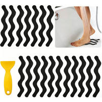 ANTI-RUTSCH-STREIFEN fürs Badezimmer – 1,3 x 18 cm, 48 Stück, Schwarz - Schwarz, Kunststoff (13/1.3/2cm)