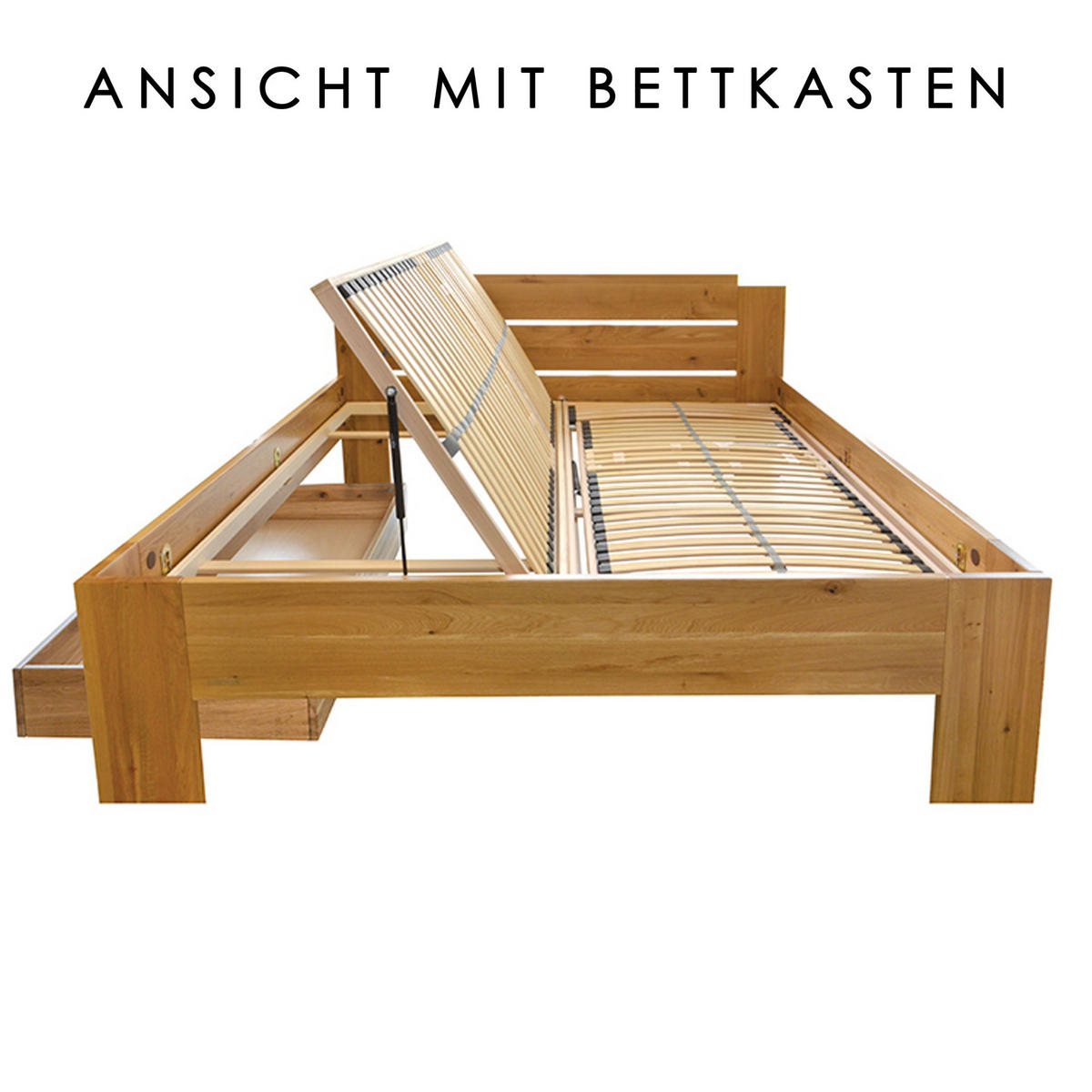 LATTENROST Madera Lattenrost für Bettkastenfunktion – 7-Zonen, 28 Federleisten, Birkenschichtholz - Weiß, Holz (80/200cm) - Betten-ABC