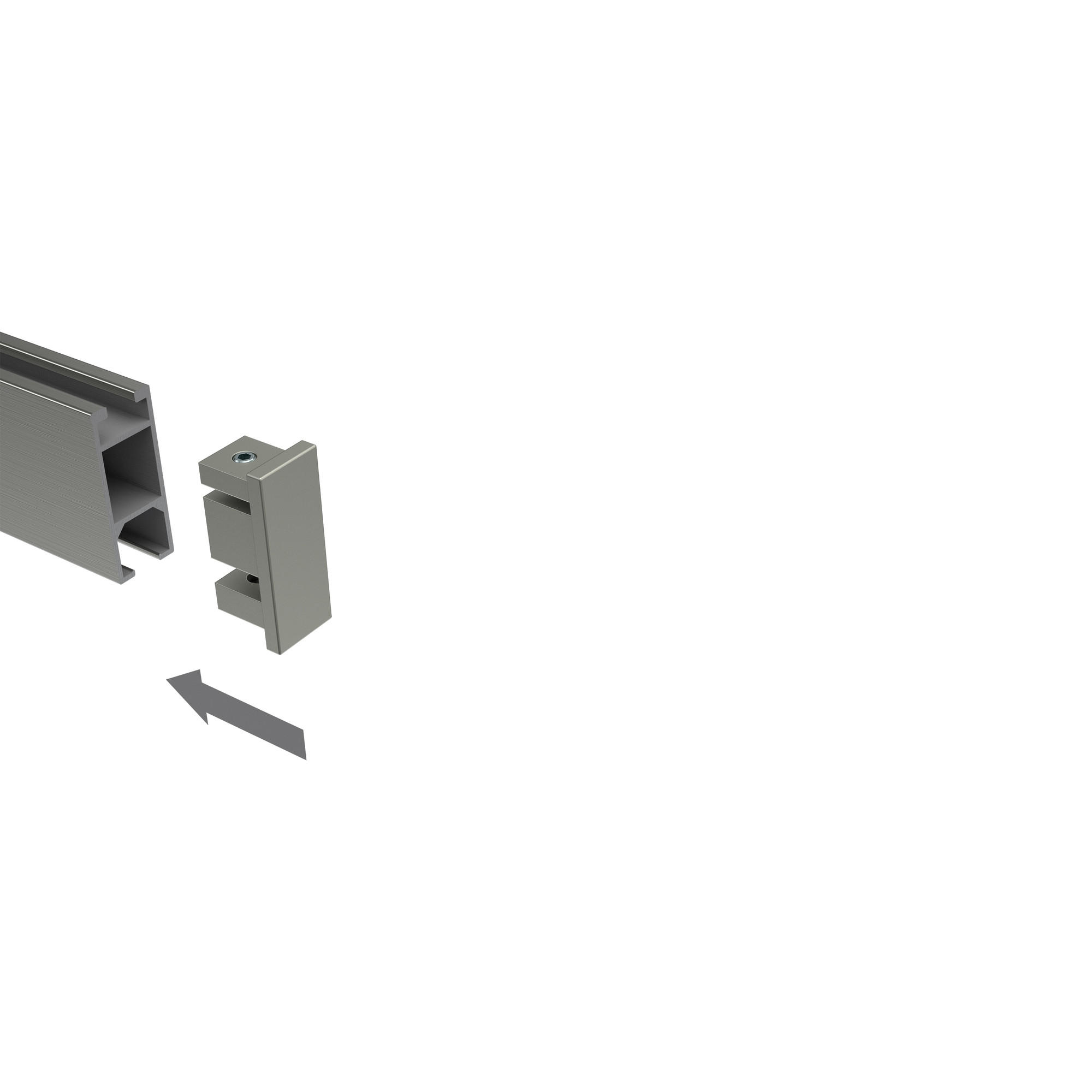 ENDSTÜCKE FÜR GARDINENSTANGEN 14x35 mm, Paxo Edelstahl-Optik, Packung 2 Stück - Edelstahlfarben, Metall (1.5/3.4/3.4cm) - INTERDECO
