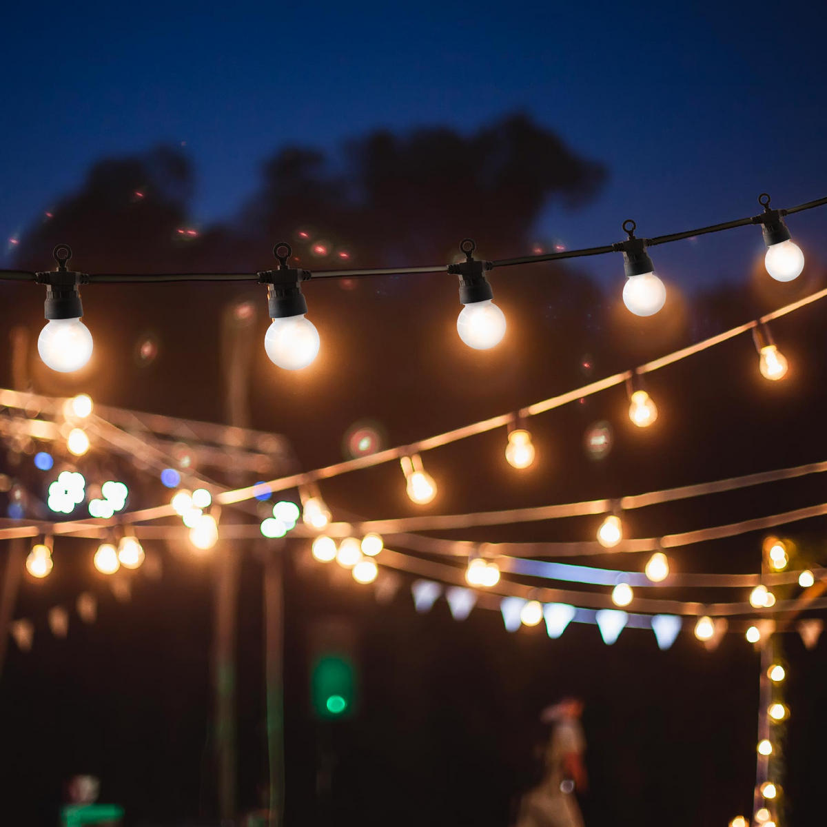 GUINGUETTE-GIRLANDE PARTY weiß - Weiß, Kunststoff (570cm) - Lumisky