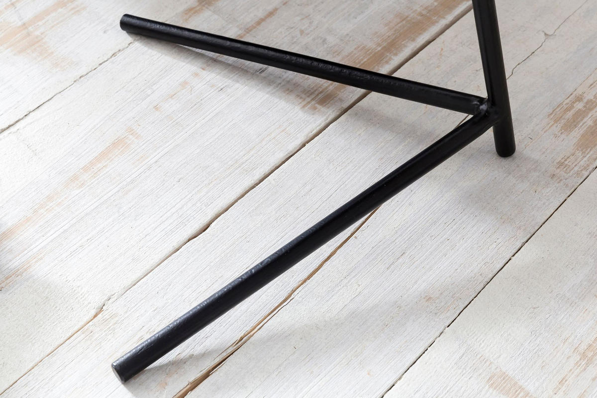 BEISTELLTISCH – Massivholz Metall große Platte Industrial - Schwarz/Braun, Holz/Metall (40/40/46cm) - KADIMA DESIGN