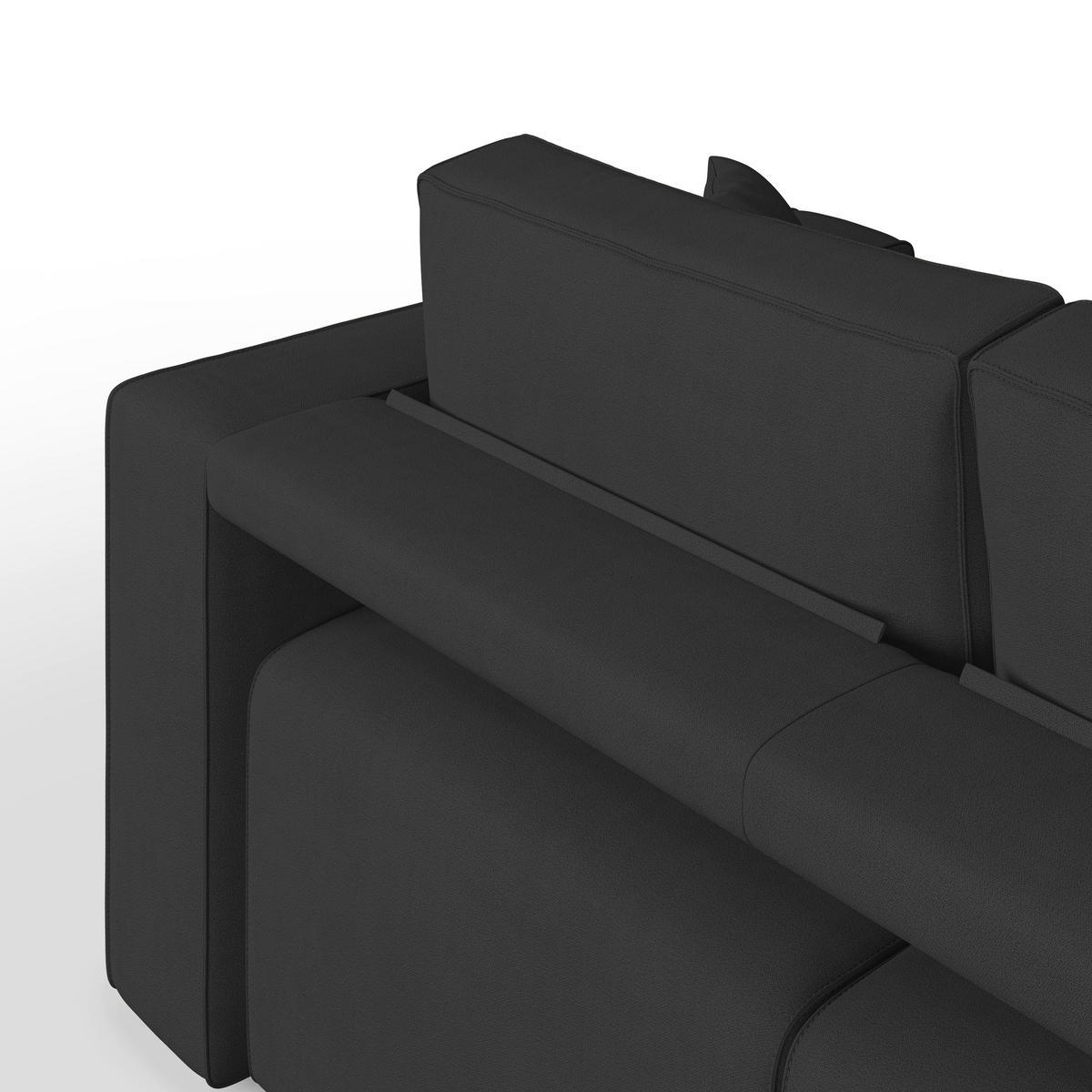 LINEARSOFA Morfeo - Schwarz, Textil (245/86/99cm) - Divani.store